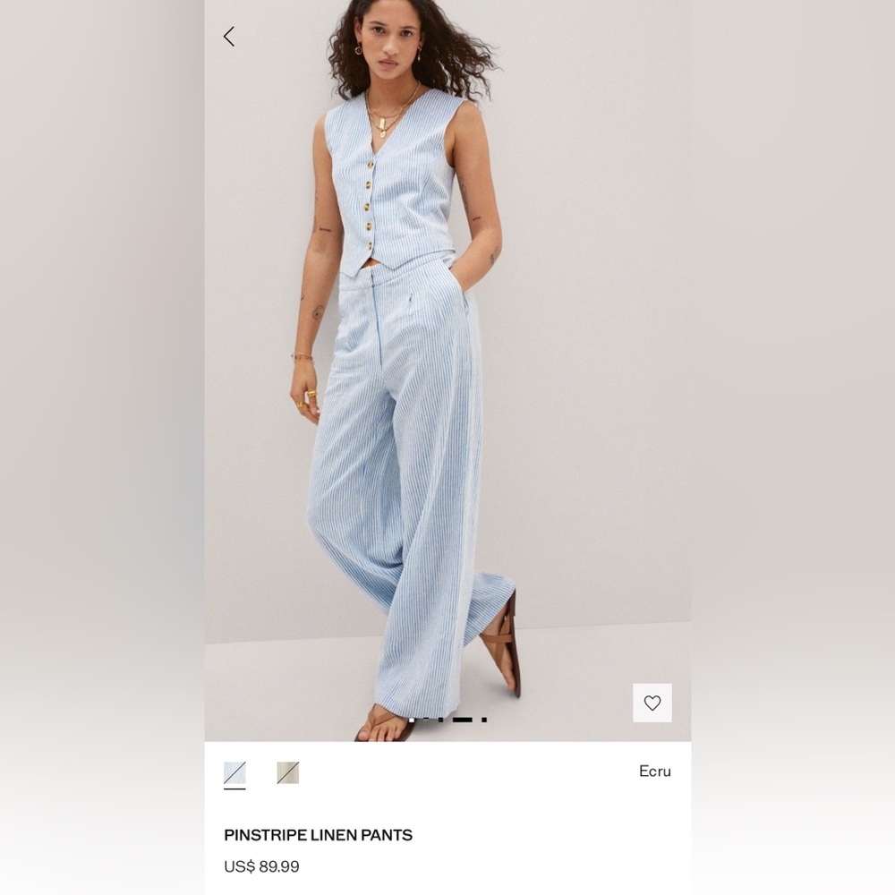 Mango pinstripe linen pants